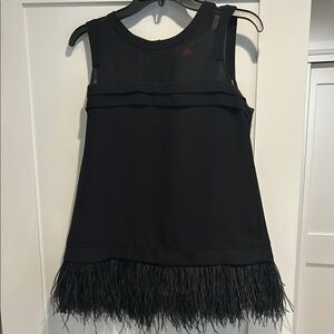 Vince Camuto Black Feather Top